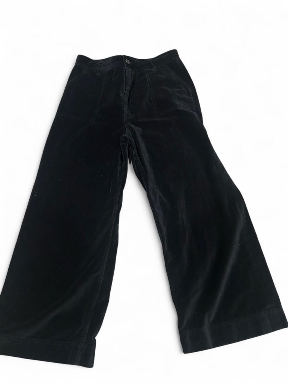 Frye Wide Leg Black Velvet Pants - Picture 1 of 5